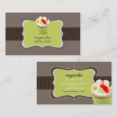 PixDezines Keylimeカップケーキ/パティスリー 名刺 (正面/裏面)