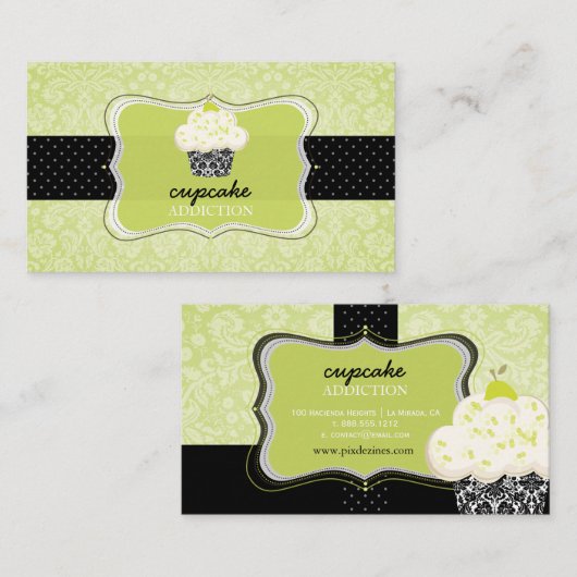 PixDezines Keylime Cupkakes/Patisserie 名刺 (正面/裏面)