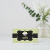 PixDezines Keylime Spongeカップケーキ/パティスリー 名刺 (スタンド正面)