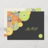 PixDezines Kiku（菊花）RSVPには5x7が必要です 出欠カード (正面/裏面)