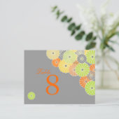 PixDezines Kiku(菊)、柑橘色 ポストカード (スタンド正面)