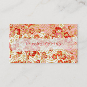 PixDezines kimono/chirimen/フェイク桜 名刺