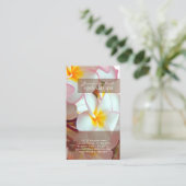 PixDezines kona pinkプルメリア 名刺 (スタンド正面)