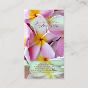 PixDezines KONA PINK PLUMERIAS 名刺