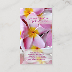 PixDezines KONA PINK PLUMERIAS 名刺