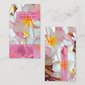PixDezines KONA PINK PLUMERIAS 名刺 (正面/裏面)
