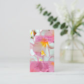 PixDezines KONA PINK PLUMERIAS 名刺 (スタンド正面)