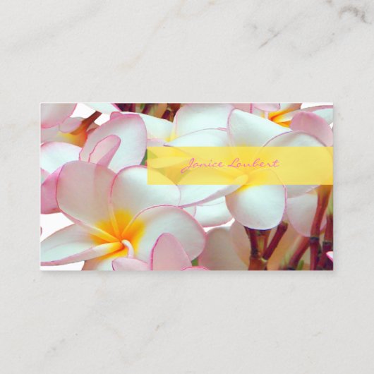 PixDezines KONA PINK PLUMERIAS 名刺 (裏面)