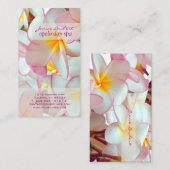 PixDezines KONA PINK PLUMERIAS 名刺 (正面/裏面)