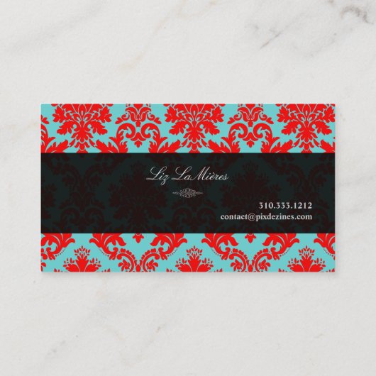 PixDezines la paloma Damask/DIYの背景 名刺 (裏面)