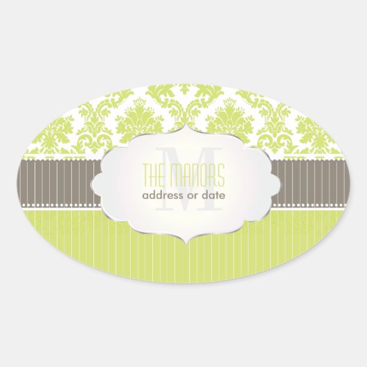 PixDezines la paloma damask/DIYカラー 楕円形シール (正面)