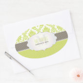 PixDezines la paloma damask/DIYカラー 楕円形シール (封筒)