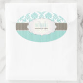 PixDezines la paloma damask/DIYカラー 楕円形シール (バッグ)