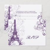 PixDezines la tourエッフェル/パリ 出欠カード (正面/裏面)