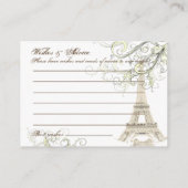 PixDezines la tourエッフェル/パリ/DIY背景 アドバイスカード (裏面)