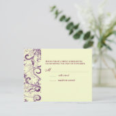 PixDezines LARGE RSVP、PLUM SWARLS/DIYバックグラウンド 出欠カード (スタンド正面)