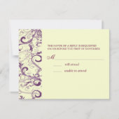 PixDezines LARGE RSVP、PLUM SWIRLSDIY背景 出欠カード (正面)