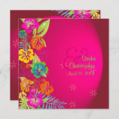 PixDezines Leis/ルアウ（ハワイ式宴会）/ハイビスカス 招待状 (正面/裏面)