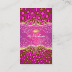PixDezines Leopardスポット、暗い赤紫色 名刺