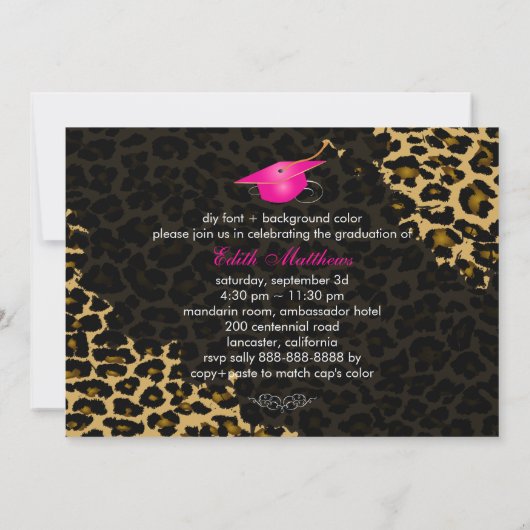 PixDezines Leopard卒業写真 招待状 (裏面)