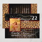 PixDezines LEOPARD卒業 招待状 (正面/裏面)