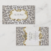 PixDezines leopard/シャンパン/パールストック 名刺 (正面/裏面)