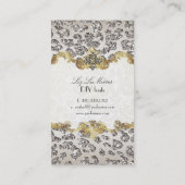 PixDezines leopard/シャンパン/パールストック 名刺 (裏面)