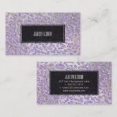 PixDezines leopard/薄紫/フェイクグリッター+シルバー 名刺 (正面/裏面)