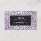 PixDezines leopard/薄紫/フェイクグリッター+シルバー 名刺 (裏面)