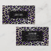 PixDezines leopard/electric purple/フェイクsilver 名刺 (正面/裏面)