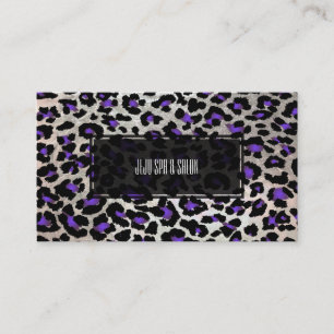 PixDezines leopard/electric purple/フェイクsilver 名刺
