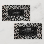 PixDezines leopard/gray/フェイク silver 名刺 (正面/裏面)