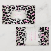 PixDezines leopard/pinkシャンパン 名刺 (正面/裏面)