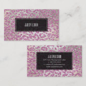 PixDezines leopard/pink/gliter+フェイク silver 名刺 (正面/裏面)