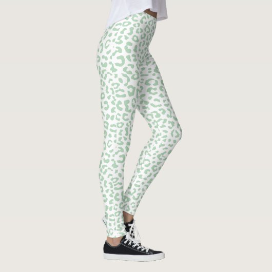 PixDezines Leopard Print/Mint Green レギンス (右)