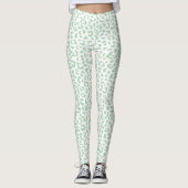 PixDezines Leopard Print/Mint Green レギンス (正面)