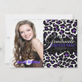 PixDezines Leopard Print Sartial、紫 招待状 (正面)