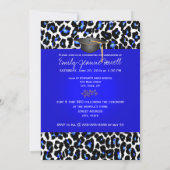 PixDezines Leopard Print Sartial, Electric Blue 招待状 (裏面)