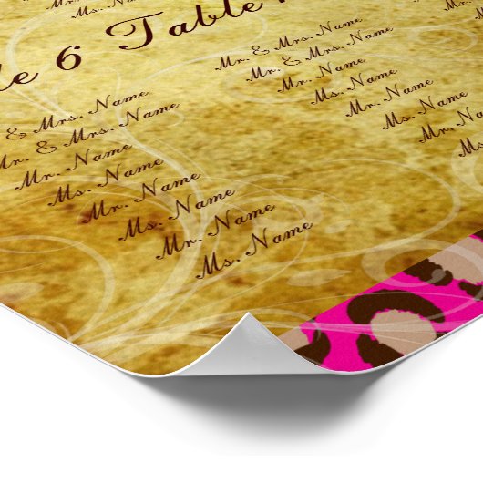 PixDezines Leopard Print seating chart ポスター (角)