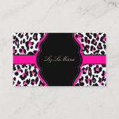 PixDezines Leopard, sassy hot pink 名刺 (正面)