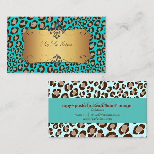 PixDezines Leopard spots / DIY背景色！! 名刺 (正面/裏面)