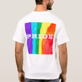 PixDezines LGBT水彩色虹プライド旗 Tシャツ (裏面)