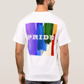 PixDezines LGBT ブラシをかけた水彩虹色 Tシャツ (裏面)