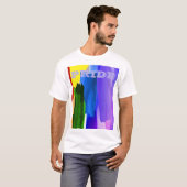 PixDezines LGBT ブラシをかけた水彩虹色 Tシャツ (正面フル)