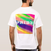 PixDezines LGBT 水彩虹彩自豪同性愛者 Tシャツ (裏面)