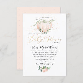 PixDezines Lil赤面パンプキンベビーシャワー 招待状