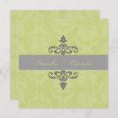 PixDezines Liliana Damask、DIYカラー 招待状 (正面/裏面)