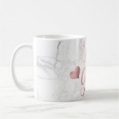 PixDezines LIVE WITH GRACE/Marble+フェイクバラ金ゴールド コーヒーマグカップ (左)