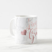 PixDezines LIVE WITH GRACE/Marble+フェイクバラ金ゴールド コーヒーマグカップ (正面左)