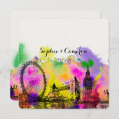 PixDezines LONDON COLOR/DIY背景色 招待状 (正面/裏面)